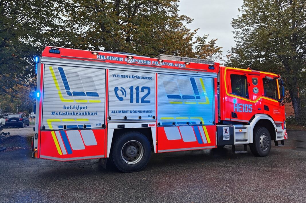 Helsingin pelastuslaitokselta HE105 tehtävällä